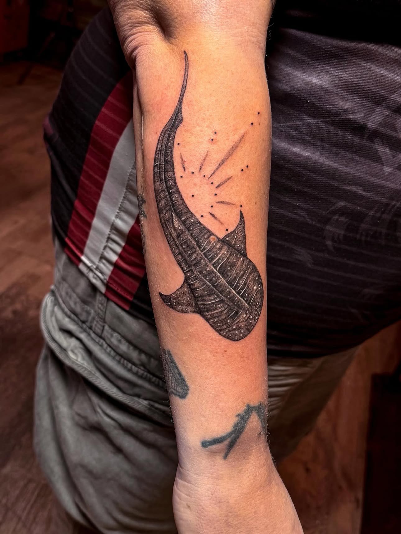 Whale shark realism tattoo by Jason Chamberlain